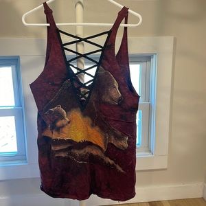 furst of a kind bear upcycled tank top, L/XL